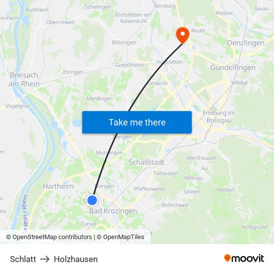 Schlatt to Holzhausen map