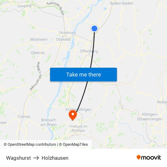 Wagshurst to Holzhausen map