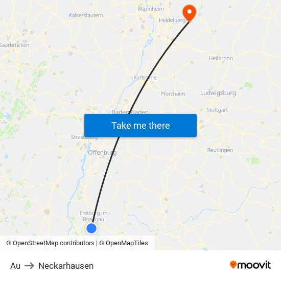 Au to Neckarhausen map