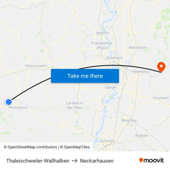 Thaleischweiler-Wallhalben to Neckarhausen map