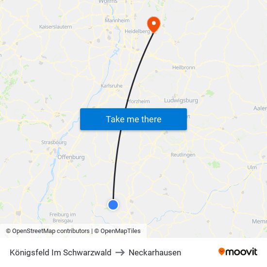 Königsfeld Im Schwarzwald to Neckarhausen map