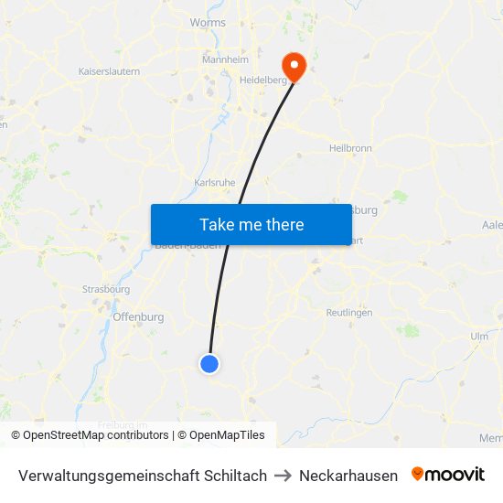 Verwaltungsgemeinschaft Schiltach to Neckarhausen map