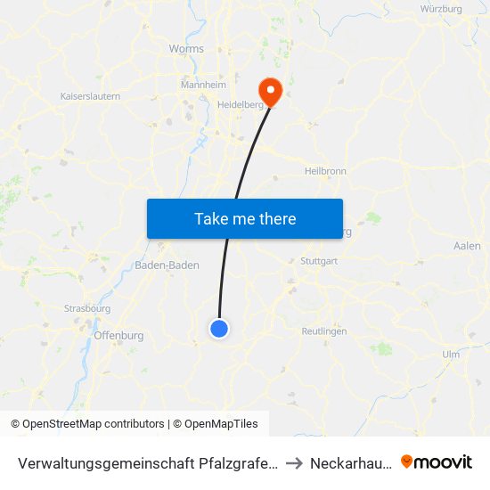 Verwaltungsgemeinschaft Pfalzgrafenweiler to Neckarhausen map