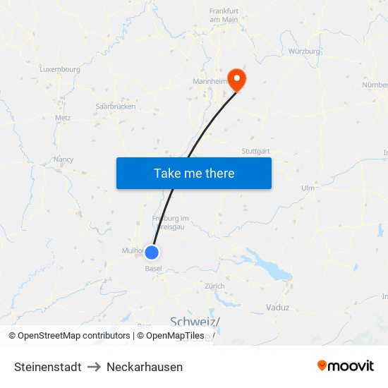 Steinenstadt to Neckarhausen map