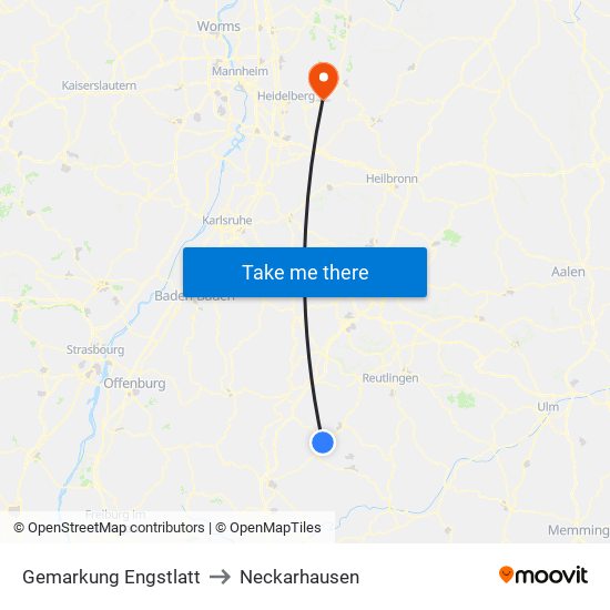 Gemarkung Engstlatt to Neckarhausen map