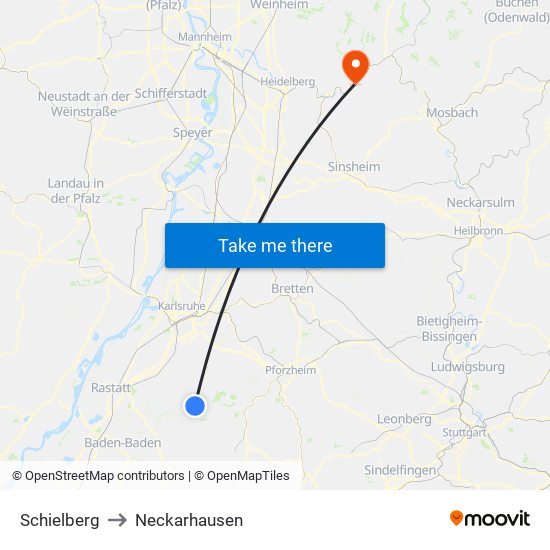 Schielberg to Neckarhausen map