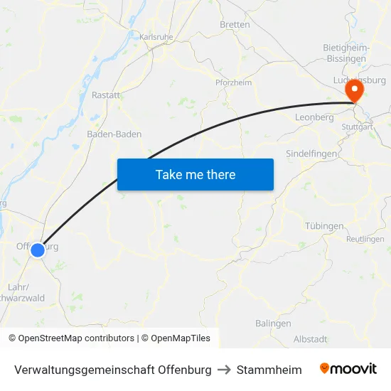 Verwaltungsgemeinschaft Offenburg to Stammheim map