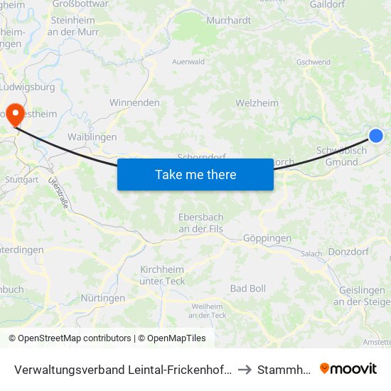 Verwaltungsverband Leintal-Frickenhofer Höhe to Stammheim map