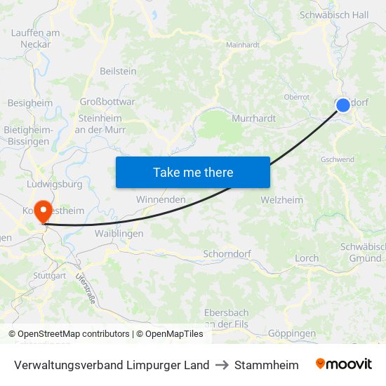 Verwaltungsverband Limpurger Land to Stammheim map