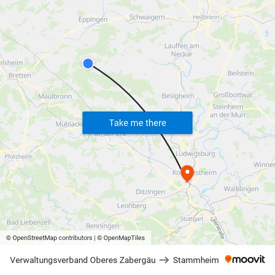 Verwaltungsverband Oberes Zabergäu to Stammheim map