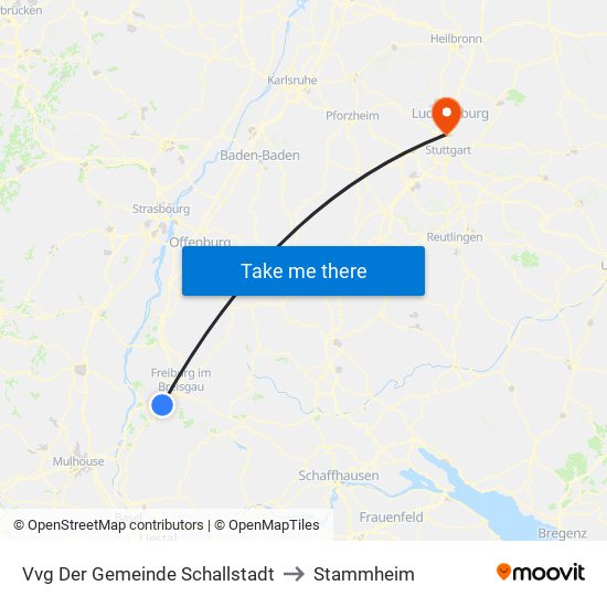 Vvg Der Gemeinde Schallstadt to Stammheim map