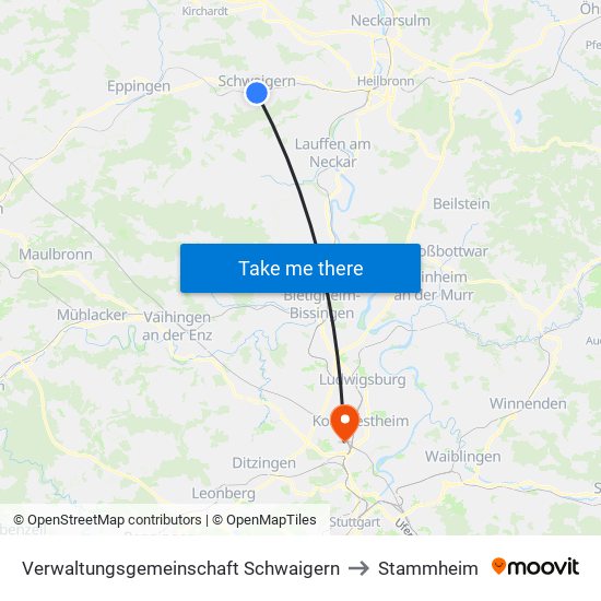 Verwaltungsgemeinschaft Schwaigern to Stammheim map