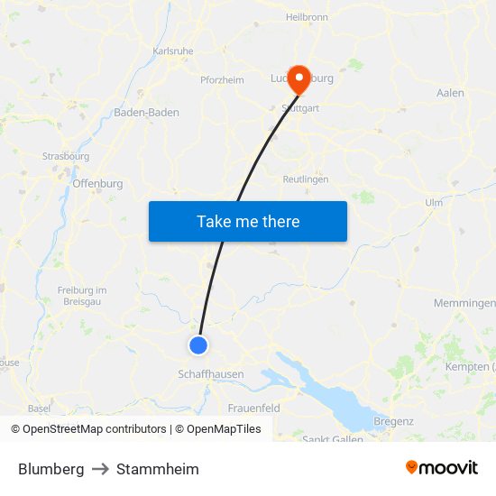 Blumberg to Stammheim map