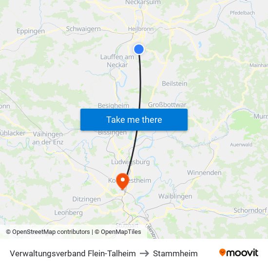 Verwaltungsverband Flein-Talheim to Stammheim map