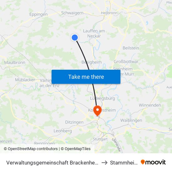 Verwaltungsgemeinschaft Brackenheim to Stammheim map