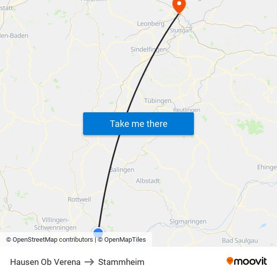 Hausen Ob Verena to Stammheim map