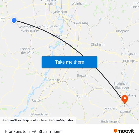 Frankenstein to Stammheim map