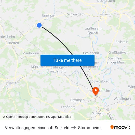 Verwaltungsgemeinschaft Sulzfeld to Stammheim map