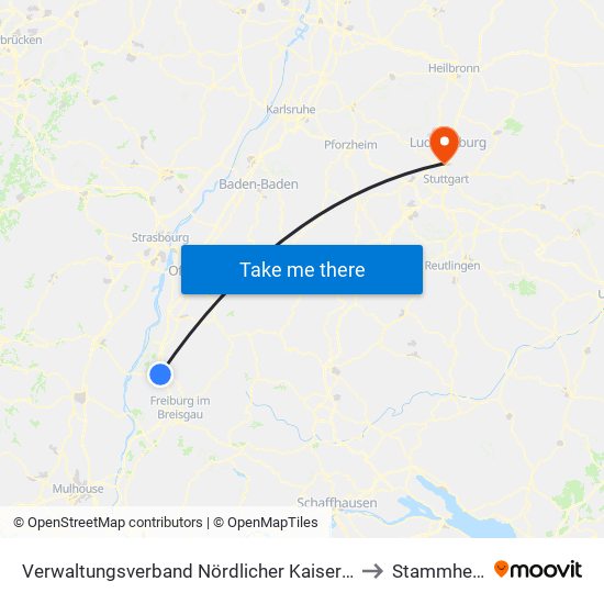 Verwaltungsverband Nördlicher Kaiserstuhl to Stammheim map