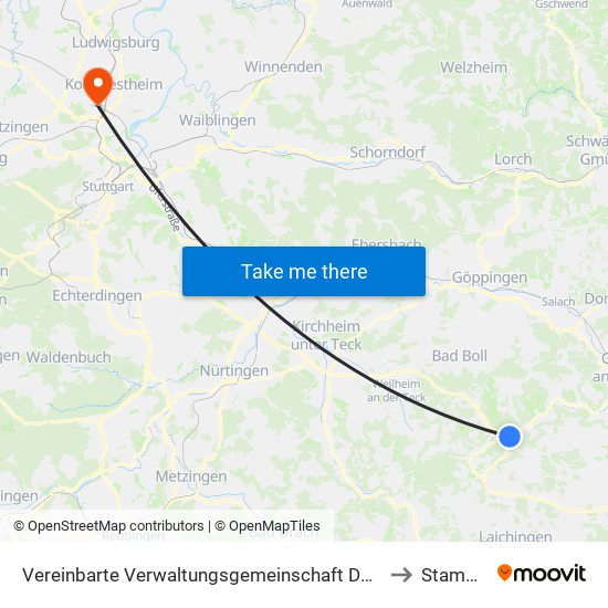 Vereinbarte Verwaltungsgemeinschaft Der Gemeinde Deggingen to Stammheim map