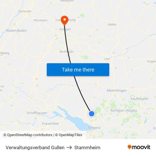 Verwaltungsverband Gullen to Stammheim map