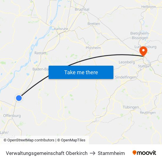 Verwaltungsgemeinschaft Oberkirch to Stammheim map