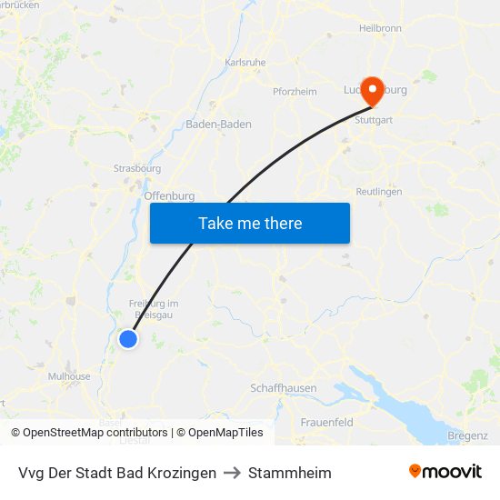 Vvg Der Stadt Bad Krozingen to Stammheim map