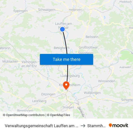 Verwaltungsgemeinschaft Lauffen am Neckar to Stammheim map