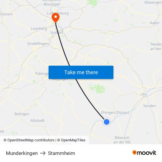 Munderkingen to Stammheim map