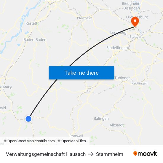 Verwaltungsgemeinschaft Hausach to Stammheim map