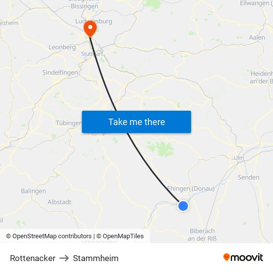 Rottenacker to Stammheim map