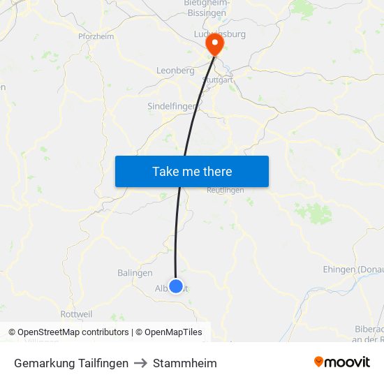 Gemarkung Tailfingen to Stammheim map