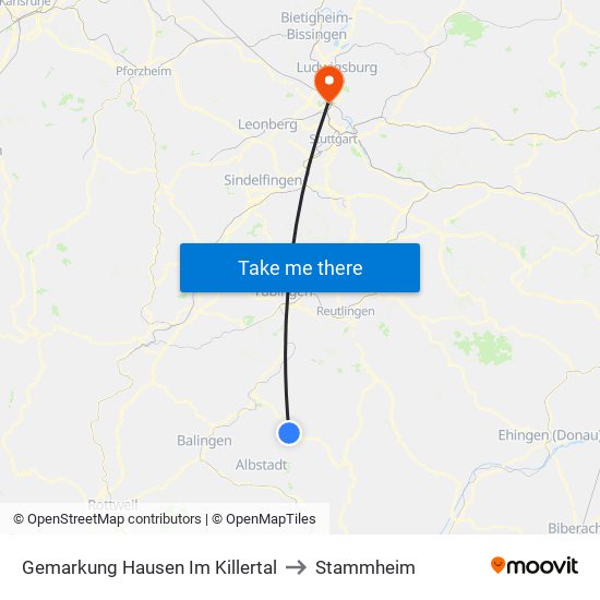 Gemarkung Hausen Im Killertal to Stammheim map