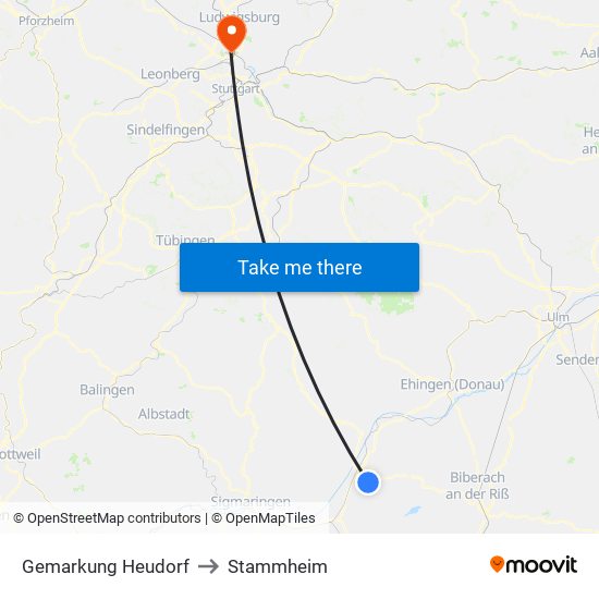 Gemarkung Heudorf to Stammheim map