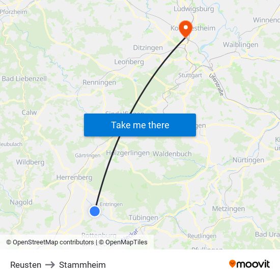 Reusten to Stammheim map