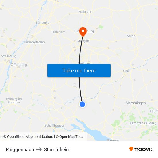 Ringgenbach to Stammheim map