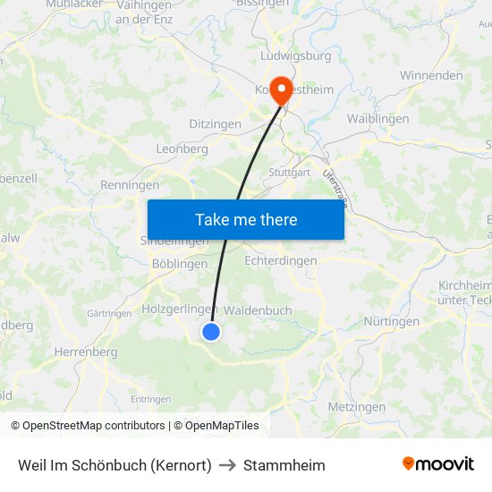 Weil Im Schönbuch (Kernort) to Stammheim map