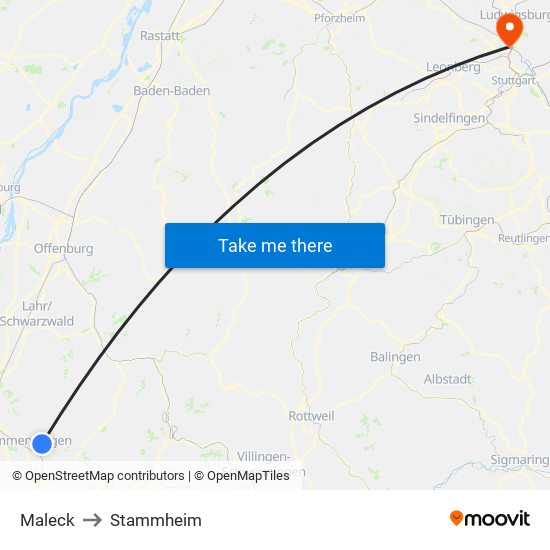 Maleck to Stammheim map