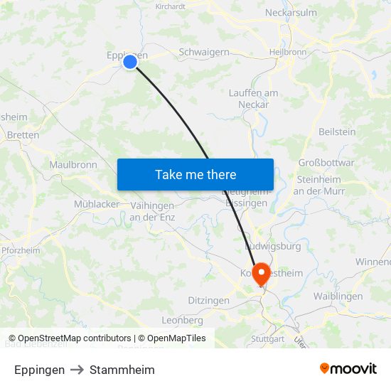 Eppingen to Stammheim map
