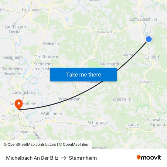 Michelbach An Der Bilz to Stammheim map
