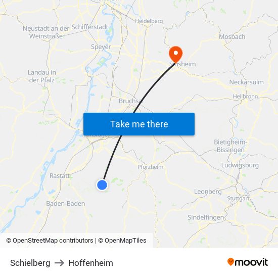 Schielberg to Hoffenheim map