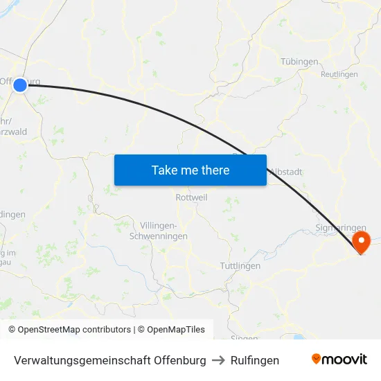 Verwaltungsgemeinschaft Offenburg to Rulfingen map