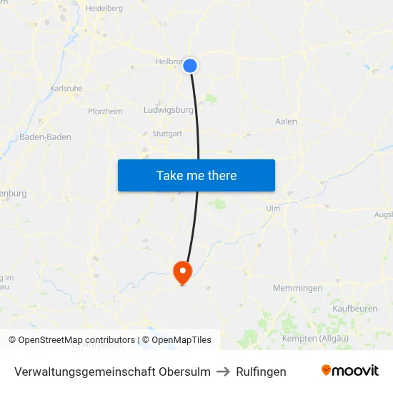Verwaltungsgemeinschaft Obersulm to Rulfingen map