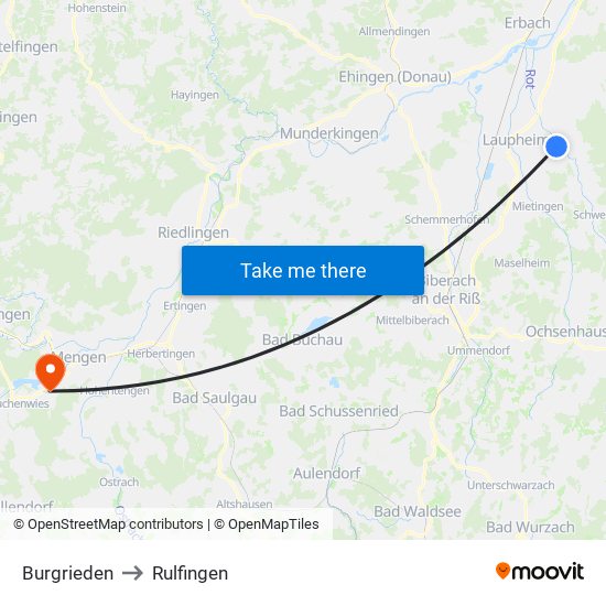 Burgrieden to Rulfingen map
