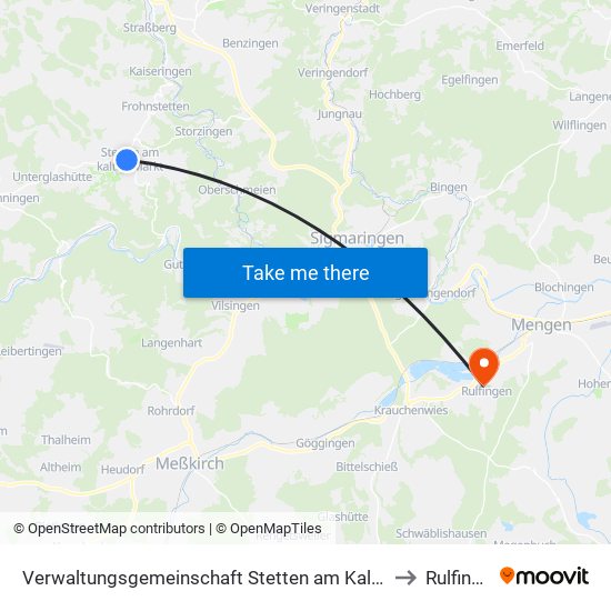 Verwaltungsgemeinschaft Stetten am Kalten Markt to Rulfingen map