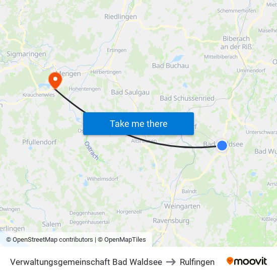 Verwaltungsgemeinschaft Bad Waldsee to Rulfingen map