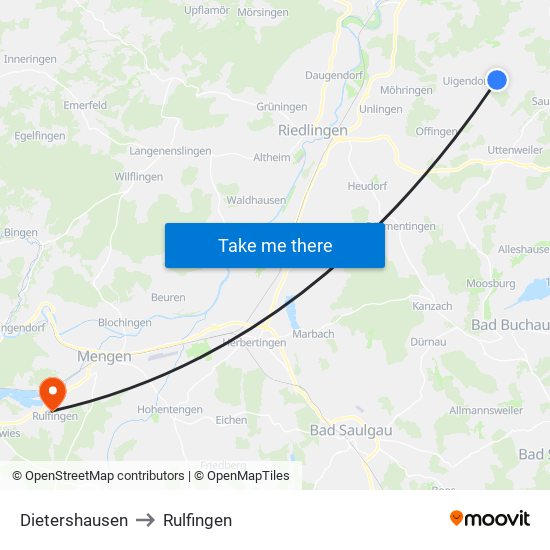 Dietershausen to Rulfingen map