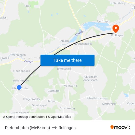 Dietershofen (Meßkirch) to Rulfingen map