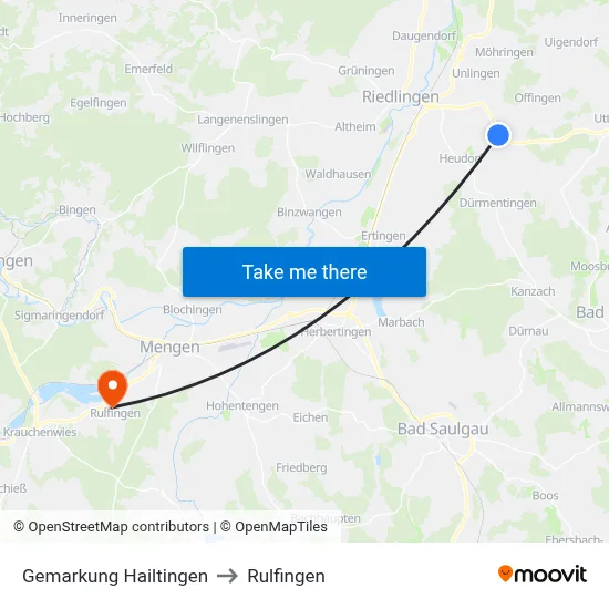 Gemarkung Hailtingen to Rulfingen map