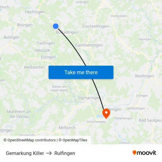 Gemarkung Killer to Rulfingen map